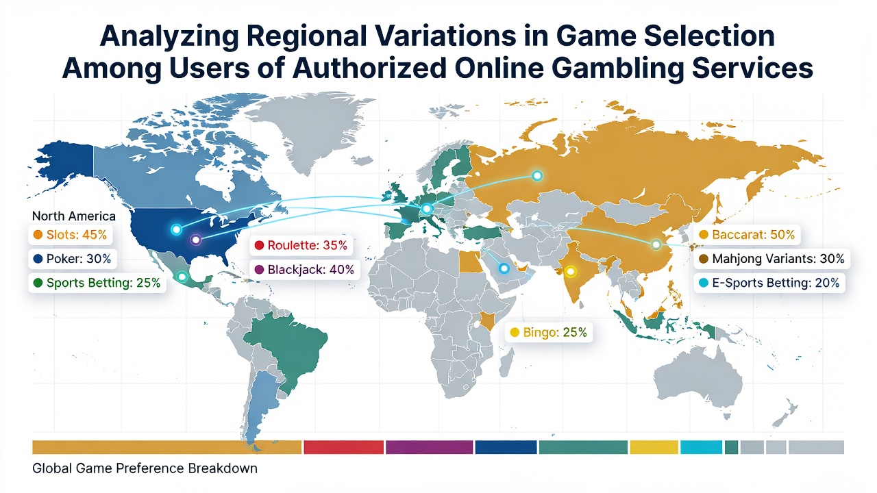 Infographic illustrating game type popularity by US region in authorized online services