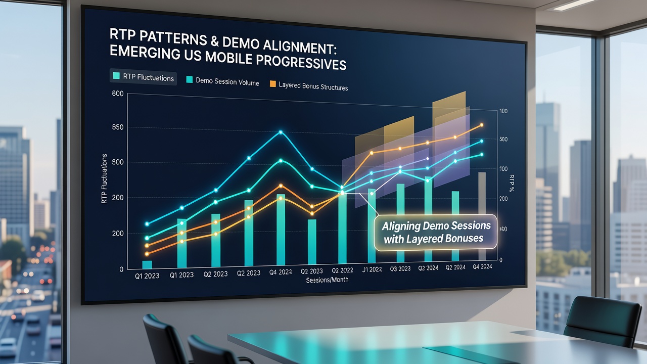 Chart visualization of RTP patterns overlaid on bonus mechanic timelines for mobile progressive slots