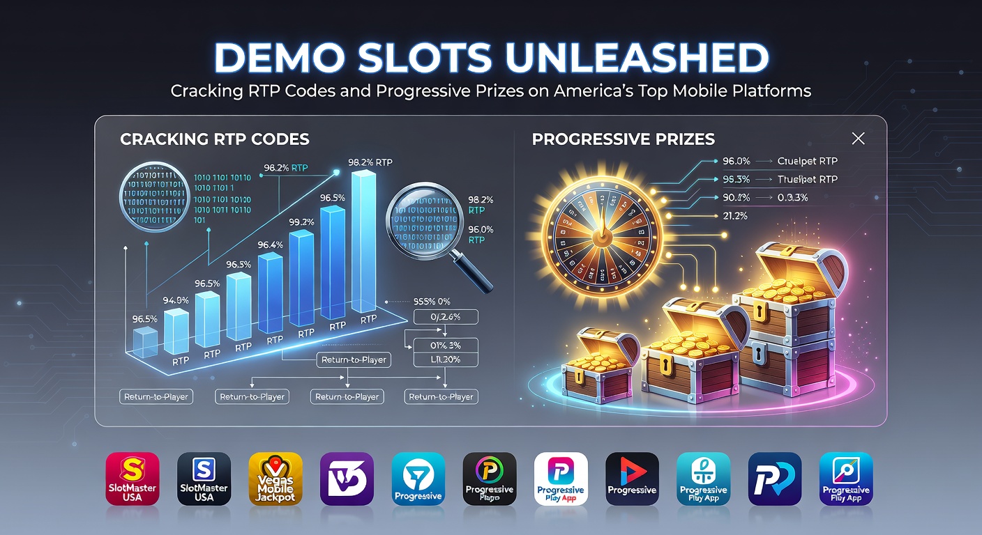Close-up of a progressive jackpot meter climbing on a mobile demo slot interface, with RTP breakdown and US state flags in the background, highlighting top platforms' features