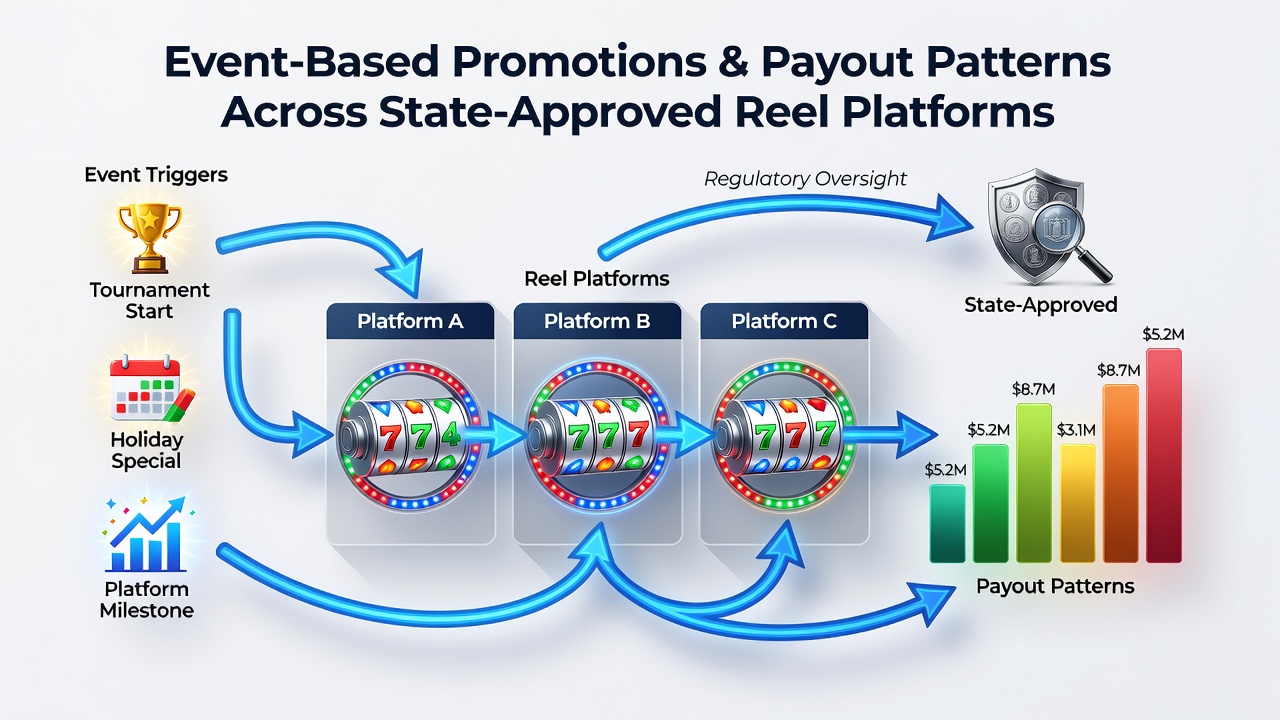 Analytics dashboard from a regulated US slot platform showing payout pattern changes during an event-based promotion period