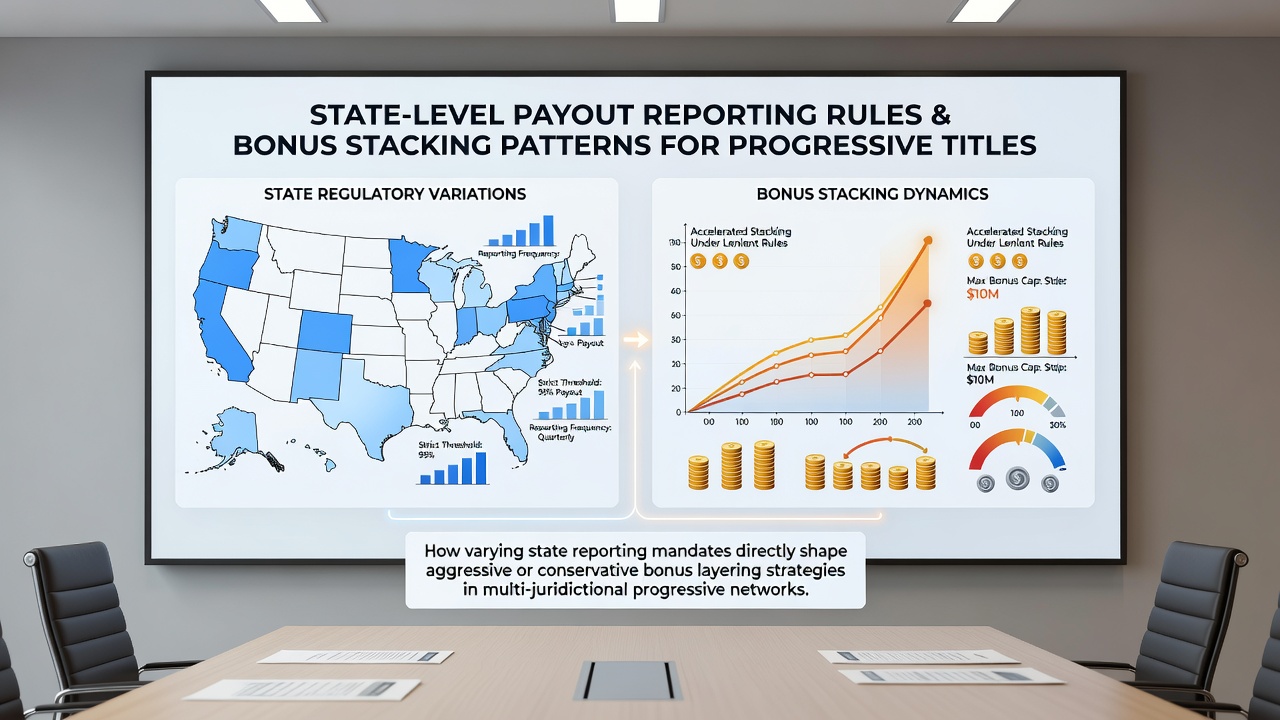 Analytics dashboard showing state-specific bonus contribution rates and progressive meter growth on US digital casino platforms