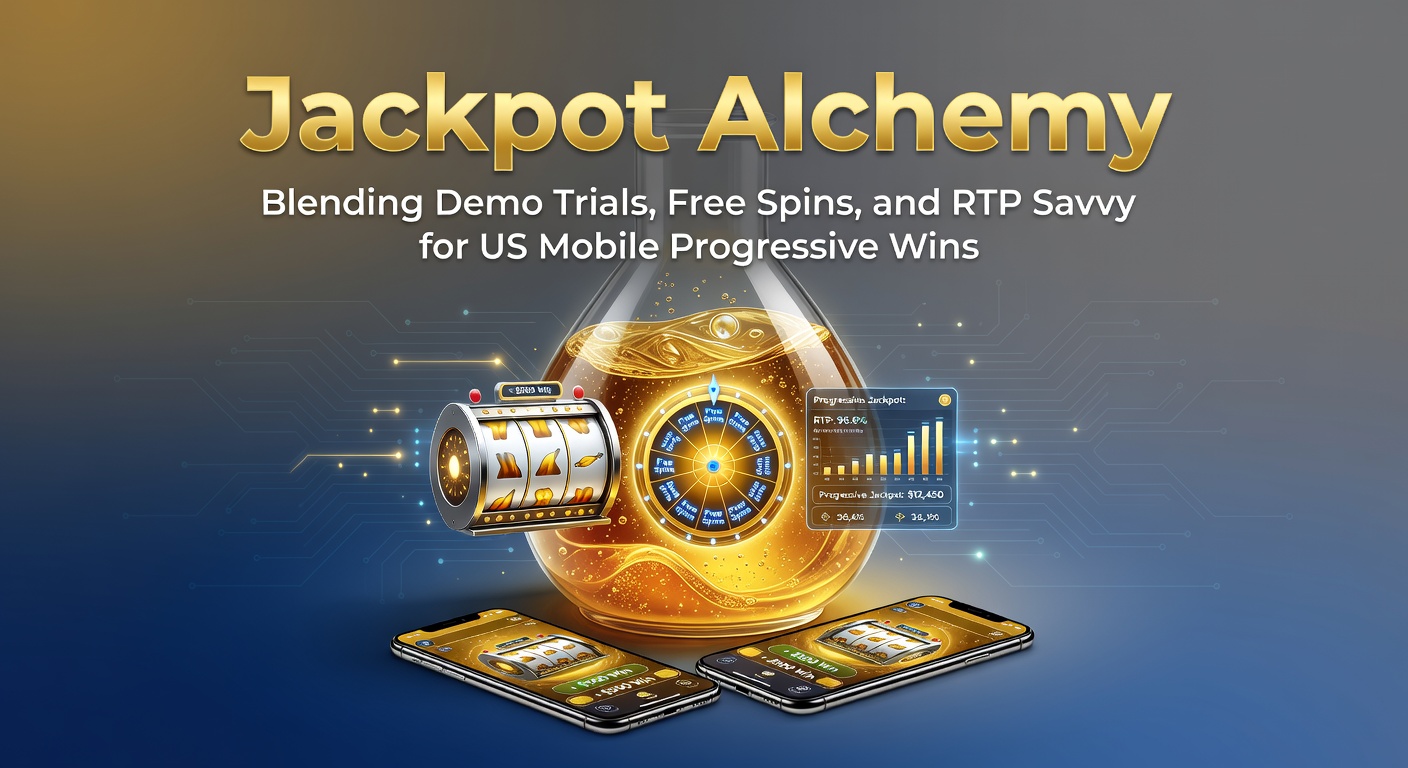 Dynamic close-up of a mobile progressive slot triggering free spins, with RTP stats overlaid and a jackpot wheel spinning toward US player wins