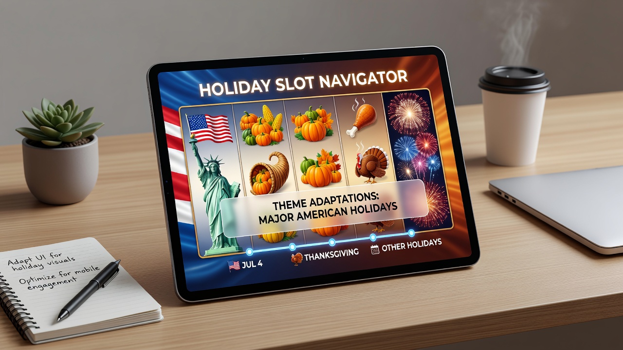 Close-up of a mobile slot game celebrating Thanksgiving with turkey symbols and autumn-themed graphics displayed on a tablet