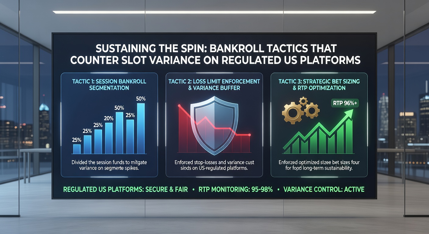 Smartphone screen displaying a player's bankroll tracker app on a US-regulated slot platform, showing unit bets and session limits during a variance dip