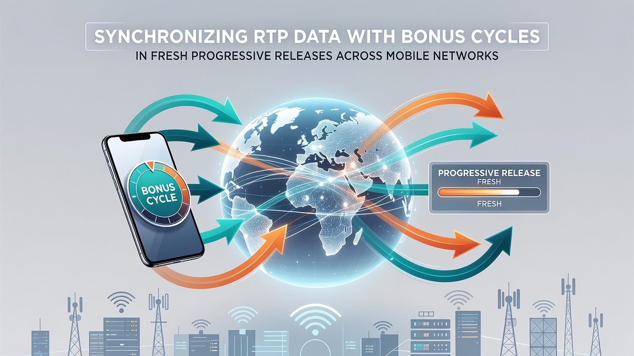 Illustration of mobile slot interface displaying synchronized RTP and bonus cycle indicators