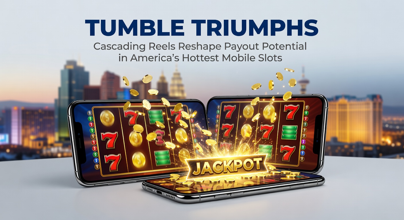 Close-up of a mobile slot cascade sequence with exploding symbols and rising multipliers, highlighting payout escalation