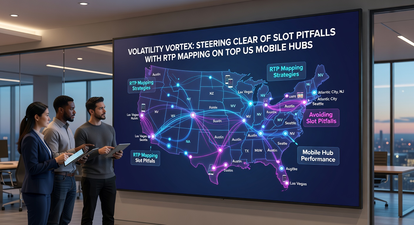 Infographic grid mapping slot games by RTP and volatility levels on a smartphone interface, highlighting safe zones amid risky pitfalls